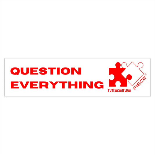 QUESTION EVERYTHING BUMPER STICKER