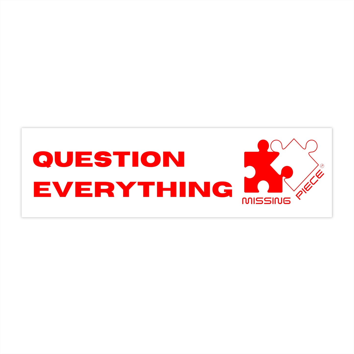 QUESTION EVERYTHING BUMPER STICKER